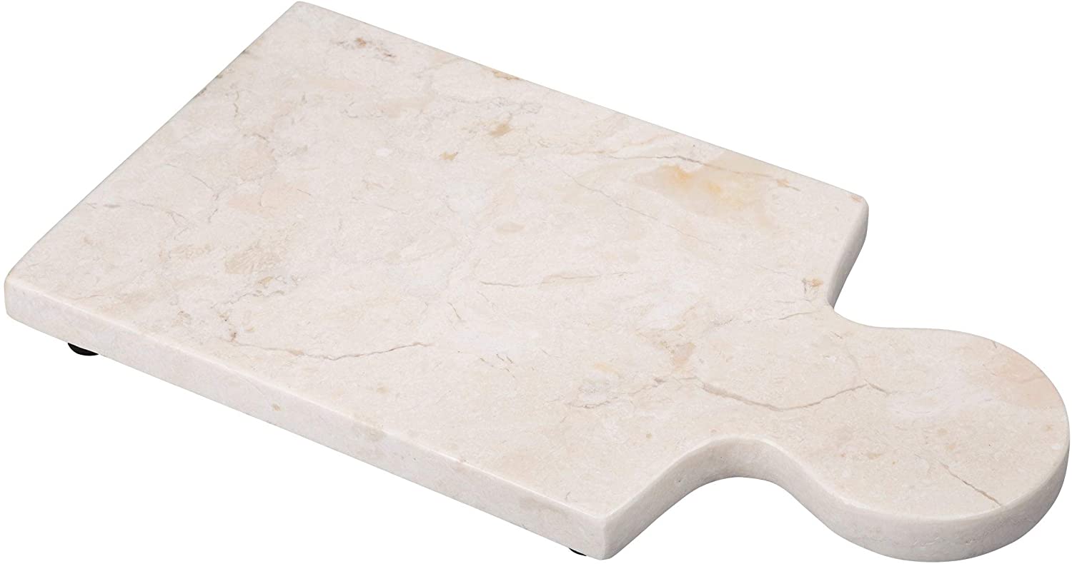 Champagne Marble 12" X 6" Cheese Paddle Board Yellow Rectangle Feet