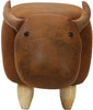 Olive Brown Cow Ottoman Modern Contemporary Cotton