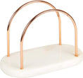 Natural Marble Wire Napkin Holder Copper Finish N/ Cream Oval Polyester