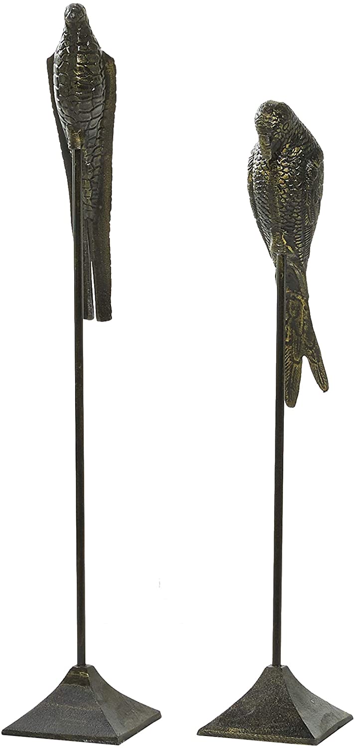 Large Black Bird Figure Stand Set 2 6 X 35 - Diamond Home USA