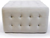 Grey 23 inch Square Tufted Padded Ottoman Modern Contemporary Traditional Solid Upholstered Velvet Wood