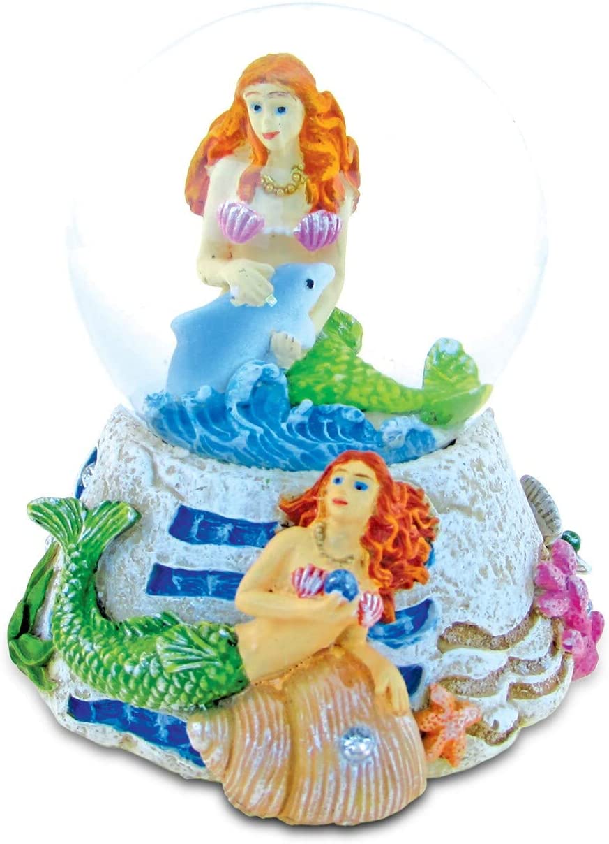 Mermaid Faux Stone Snow Globe Color Cabin Lodge Modern