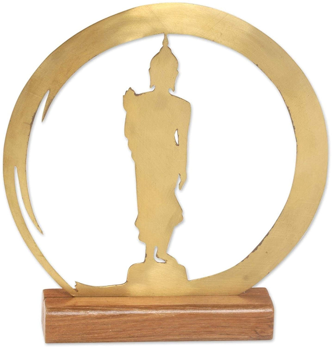 Handmade Standing Buddha Dome Brass Sculpture (Indonesia)