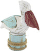 MISC Wood Pelican Statue (10'' X 9'') Blue Brown White Nautical Coastal Fabric