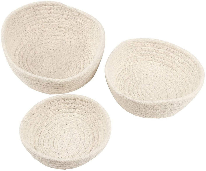 2 Pack Woven Decorative Storage Baskets Handles 2 Sizes