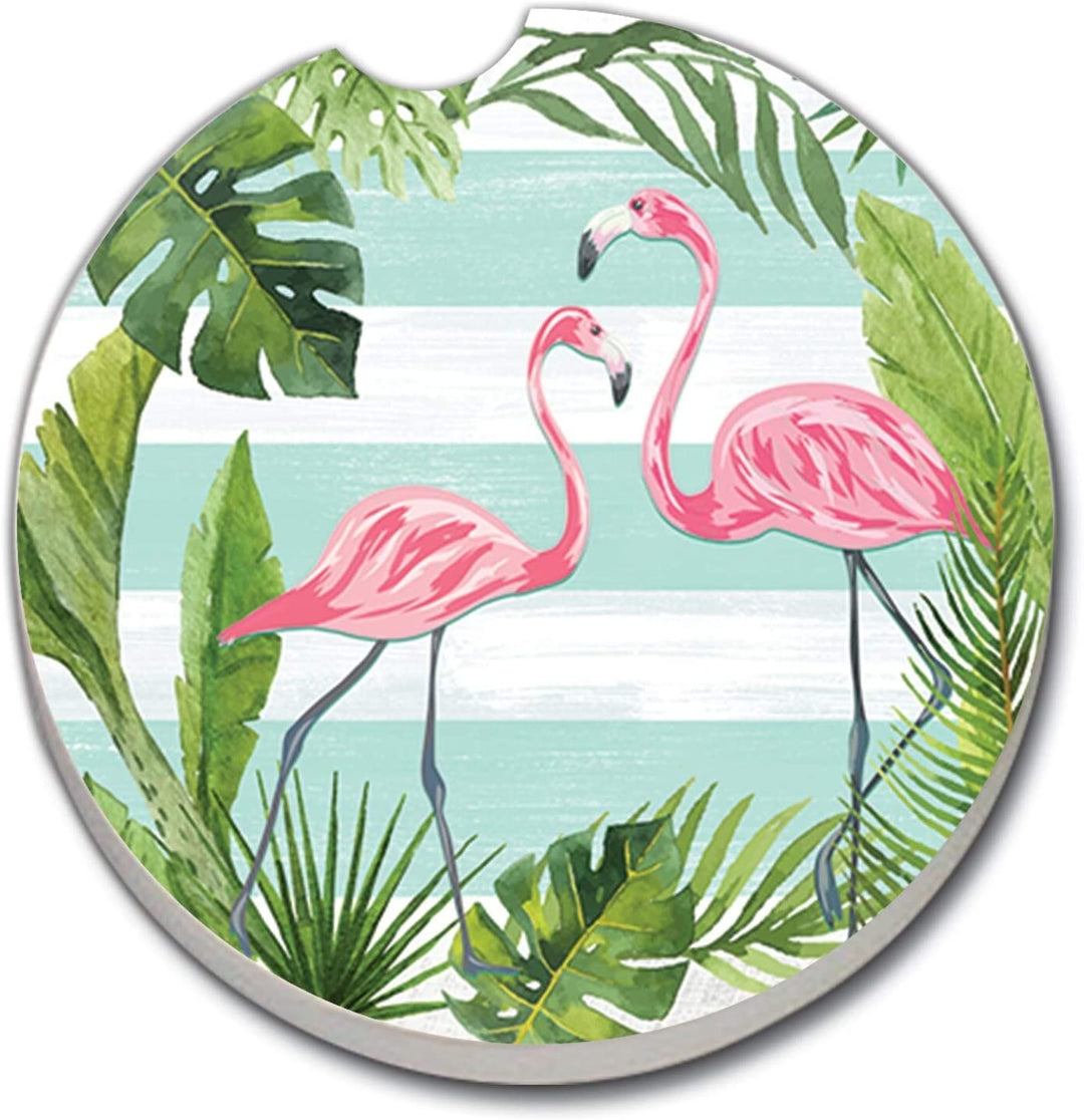 Car Coaster Flamingo Stripes Set 2 2 5