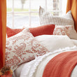 Orange Linen Duvet Cover Floral Paisley Solid Color Bohemian Eclectic Victorian Cotton 1 Piece