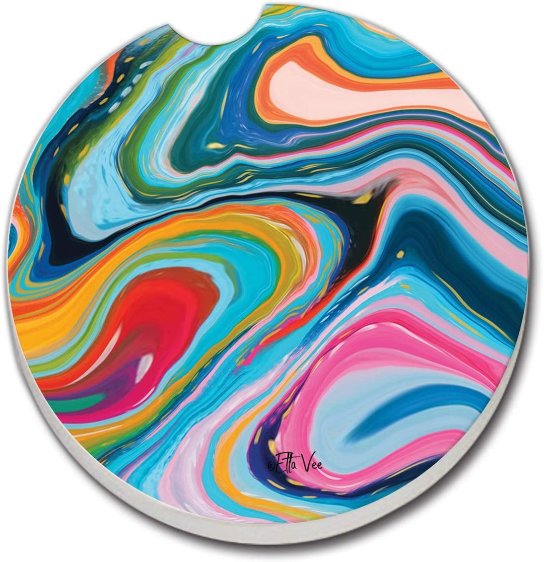 Car Coaster Hello Color Swirl Set 2 2