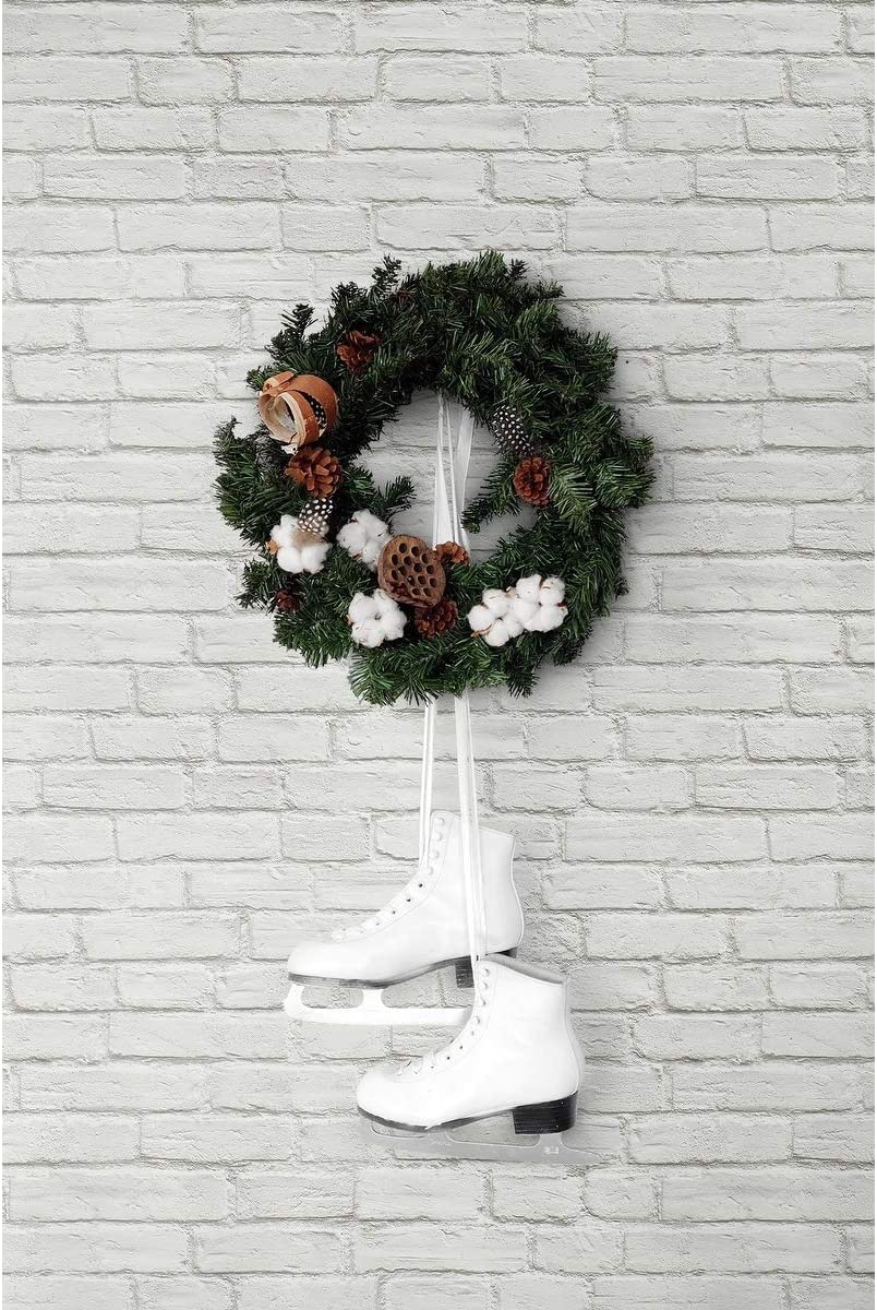 Winter Vintage Brick Christmas Peel Stick Wallpaper 20 5 W X 18 Ft L Off/White Industrial Vinyl Self Adhesive - Diamond Home USA