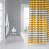 Mid Century Scallop Mustard Shower Curtain by Yellow Geometric Modern Contemporary Polyester