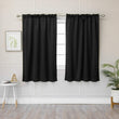 Solid Insulated Thermal Blackout Curtain Set 2 Panels 52" w X 54" l Black Modern Contemporary Polyester