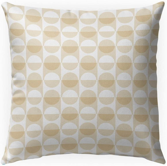 Squad Oatmeal Indoor|Outdoor Pillow by 18x18 Tan Geometric Modern Contemporary Polyester Removable Cover
