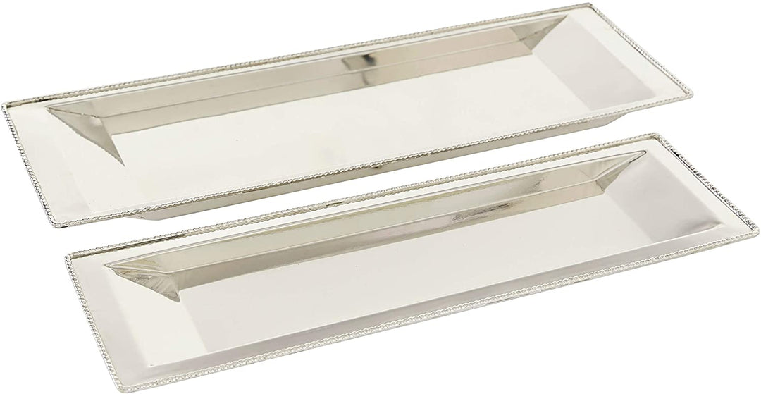 Rectangular Steel Trays Set 2 25" 22" 25 X 8 1 White