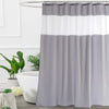 Light Grey White Fabric Shower Curtain