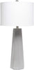 Home Concrete Pillar Table Lamp White Fabric Shade Grey Modern Contemporary