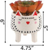 MISC Faux Succulent 4 75" Small White Cat Ceramic Planter One Size Handmade