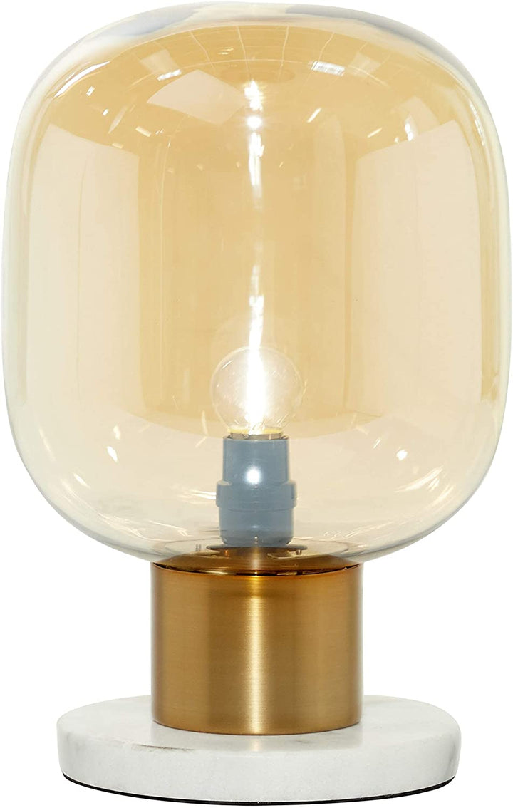 Gold Smoked Glass Accent Lamp 9 5" X 16" 10 16 White