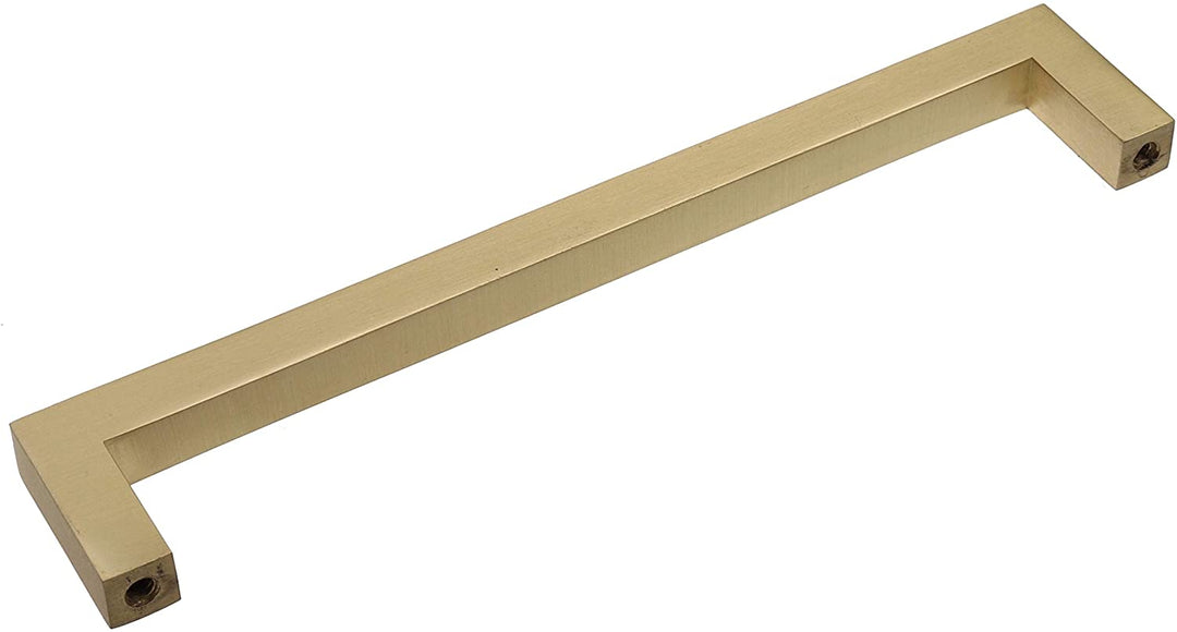 5 Pack 6 1/4 Center Satin Gold Solid Square Bar Pulls Modern Contemporary Zinc Finish