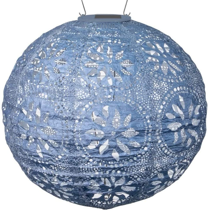 Boho Globe Metallic Blue Plastic Stainless Steel Synthetic Fiber - Diamond Home USA