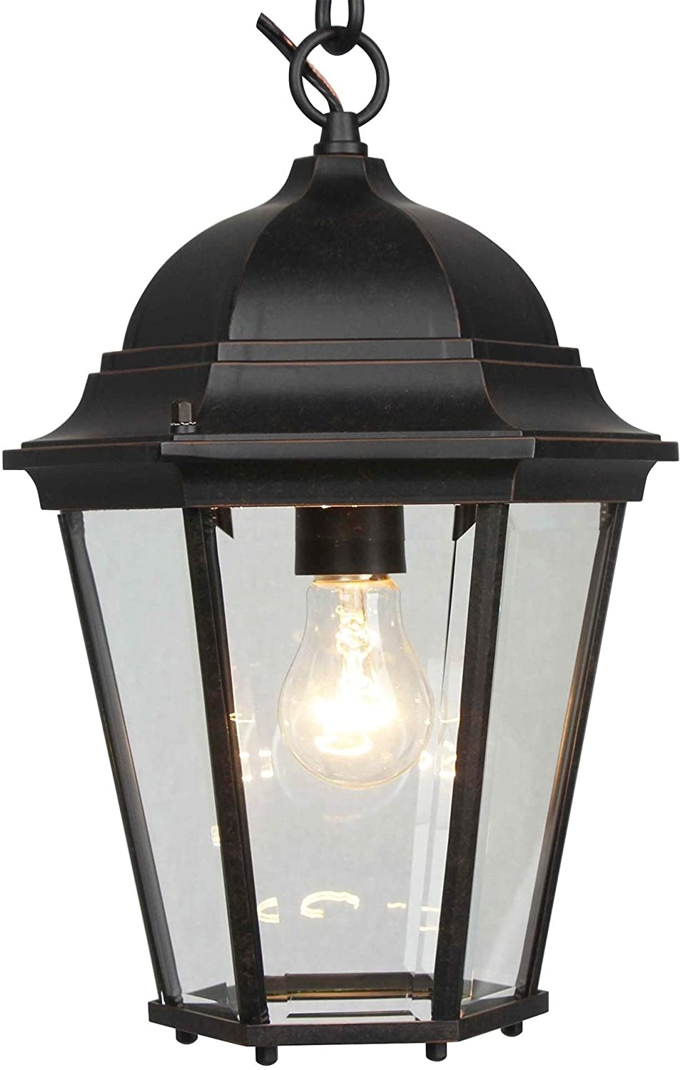 1 Light Outdoor Hanging Lantern Oil Rubbed Bronze