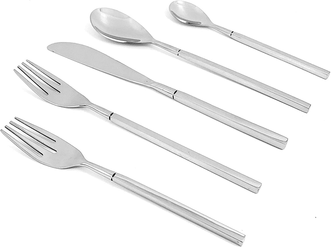 Stainless Steel 20 Piece Flatware Set Service 4 Silver