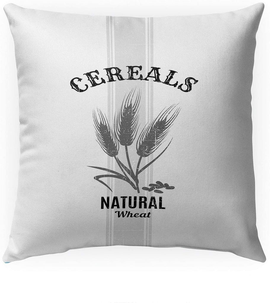 MISC Cereal Indoor|Outdoor Pillow by 18x18 Grey Geometric Farmhouse Polyester Removable Cover