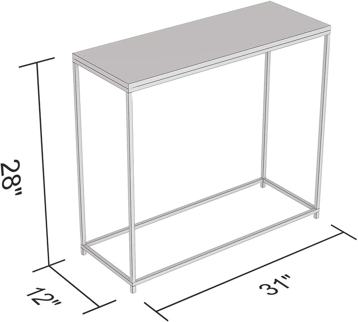 Console Table 31l Glass Black Metal 31" X 12" 28" Clear Modern Contemporary Rectangle Wood Finish - Diamond Home USA