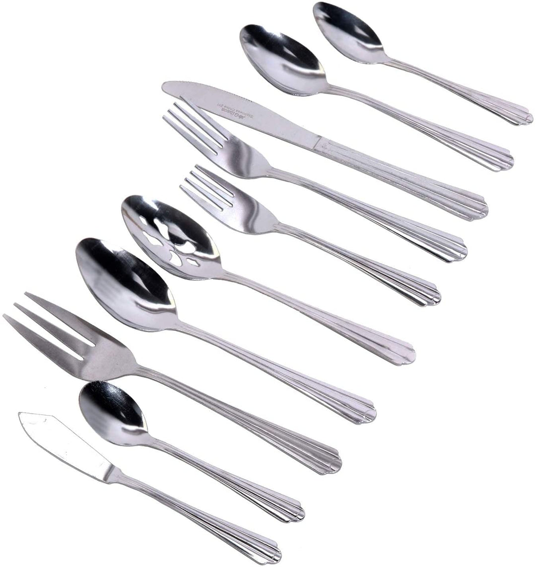 Classic 45 Piece Flatware Set Silver Stainless