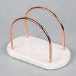 Natural Marble Wire Napkin Holder Copper Finish N/ Cream Oval Polyester