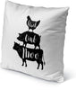 MISC Cluck Moo Indoor|Outdoor Pillow by 18x18 Black Geometric Farmhouse Polyester Removable Cover