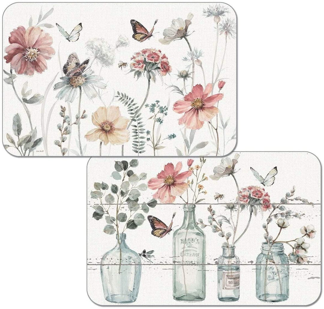 Wipe Clean Plastic Placemats Set 4 Country Weekend Color