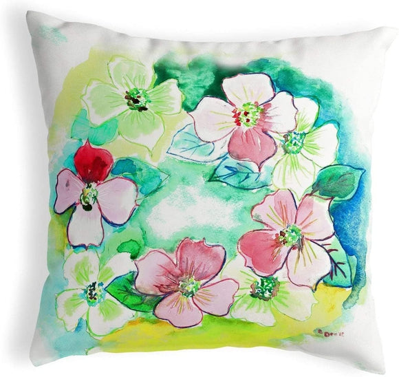 Flower Wreath Small No Cord Pillow 12x12 Color Graphic Casual Polyester