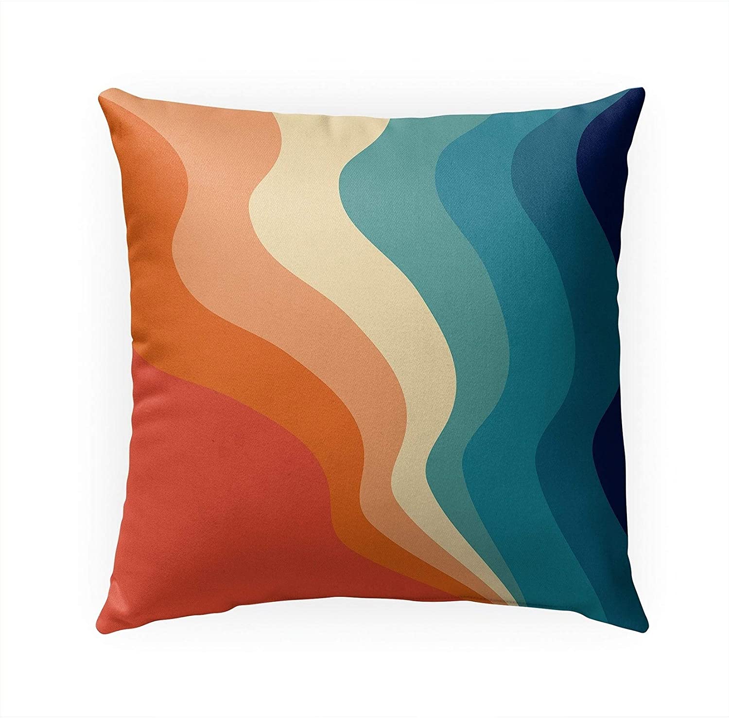 Swivel Indoor|Outdoor Pillow by 18x18 Blue Modern Contemporary Polyester Removable Cover
