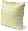Butter Gingham Dream Indoor|Outdoor Pillow by 18x18 Yellow Plaid Modern Contemporary Polyester Removable Cover