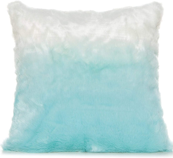 Lush Turquoise/White 18 X Accent Pillow Blue White Abstract Modern Contemporary Polyester