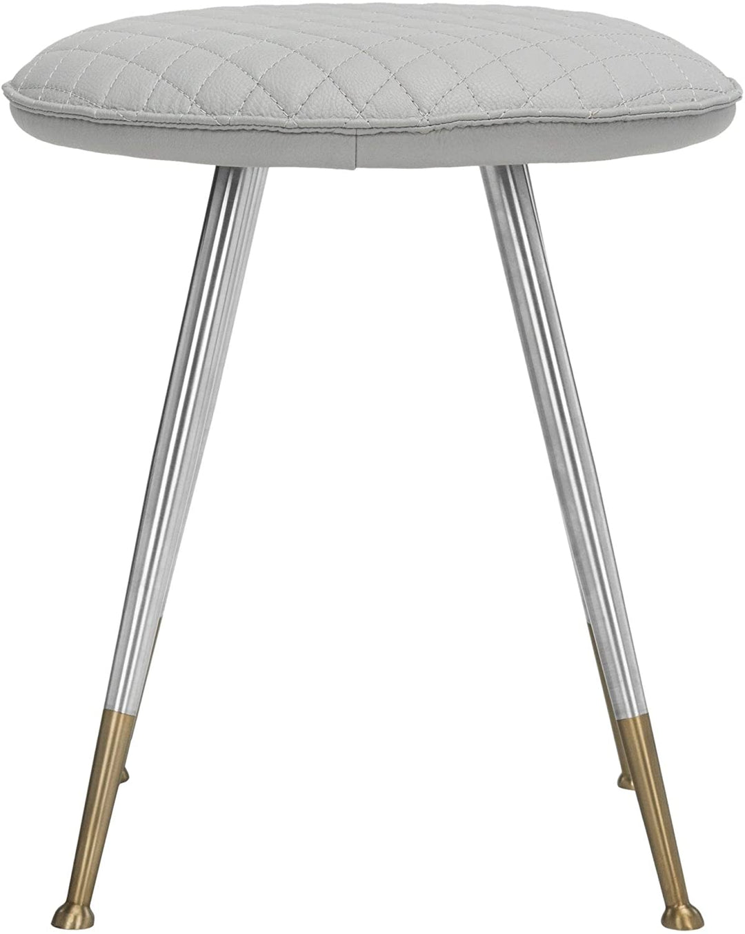 30 Inch Light Grey Stool 17 3" X 19 3" Modern Contemporary MDF Wood Powder Coated Padded Seat - Diamond Home USA