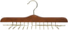 MISC Walnut Wood 24 Clip Tie Hanger 17" Length X 3/4" Thick Brass Hardware 1 Brown