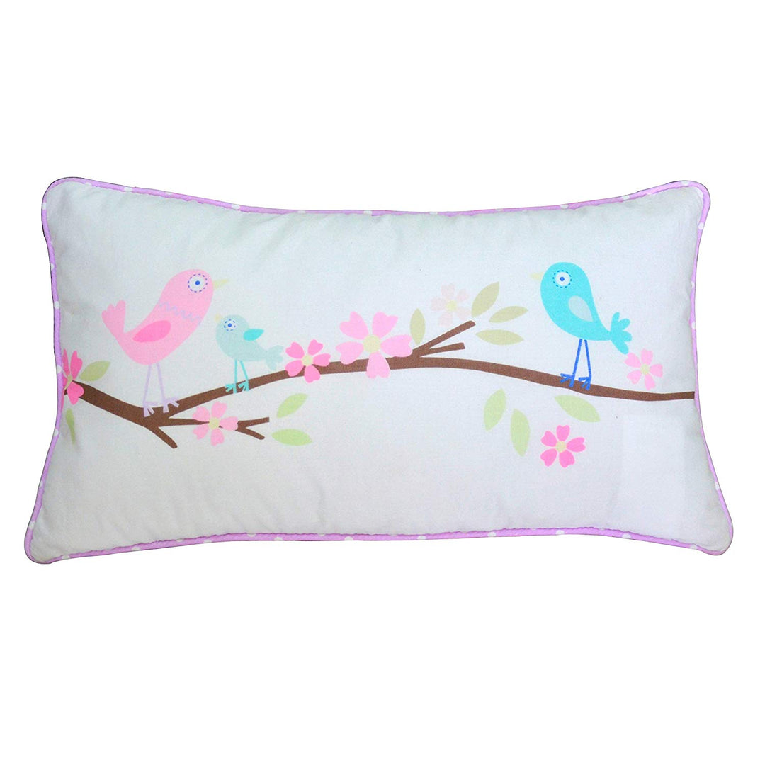 14 X 17 Inch Kids Pink Blue Birds Throw Pillow Floral Sofa