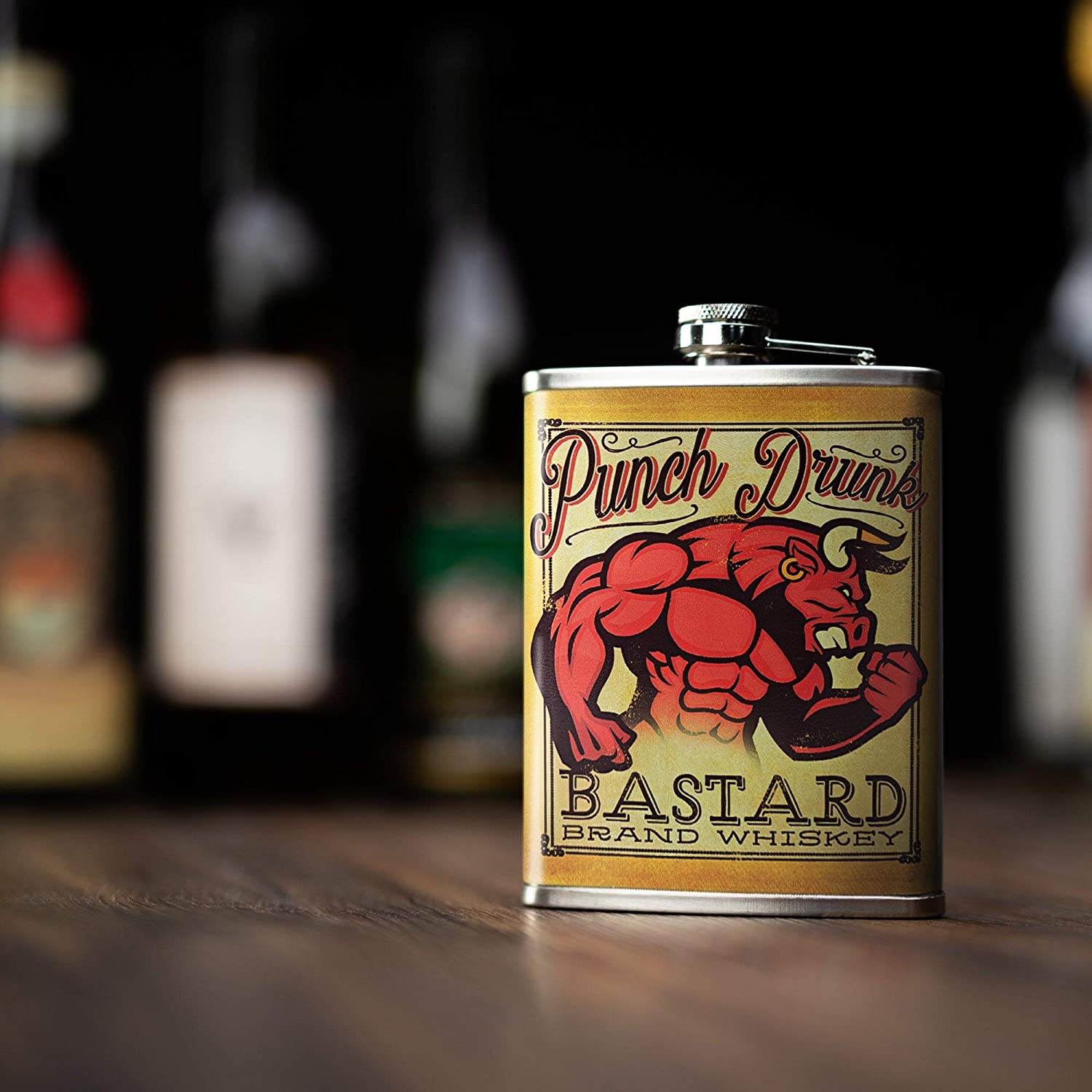 Punch Whiskey Stainless Steel 8 Oz Flask Color