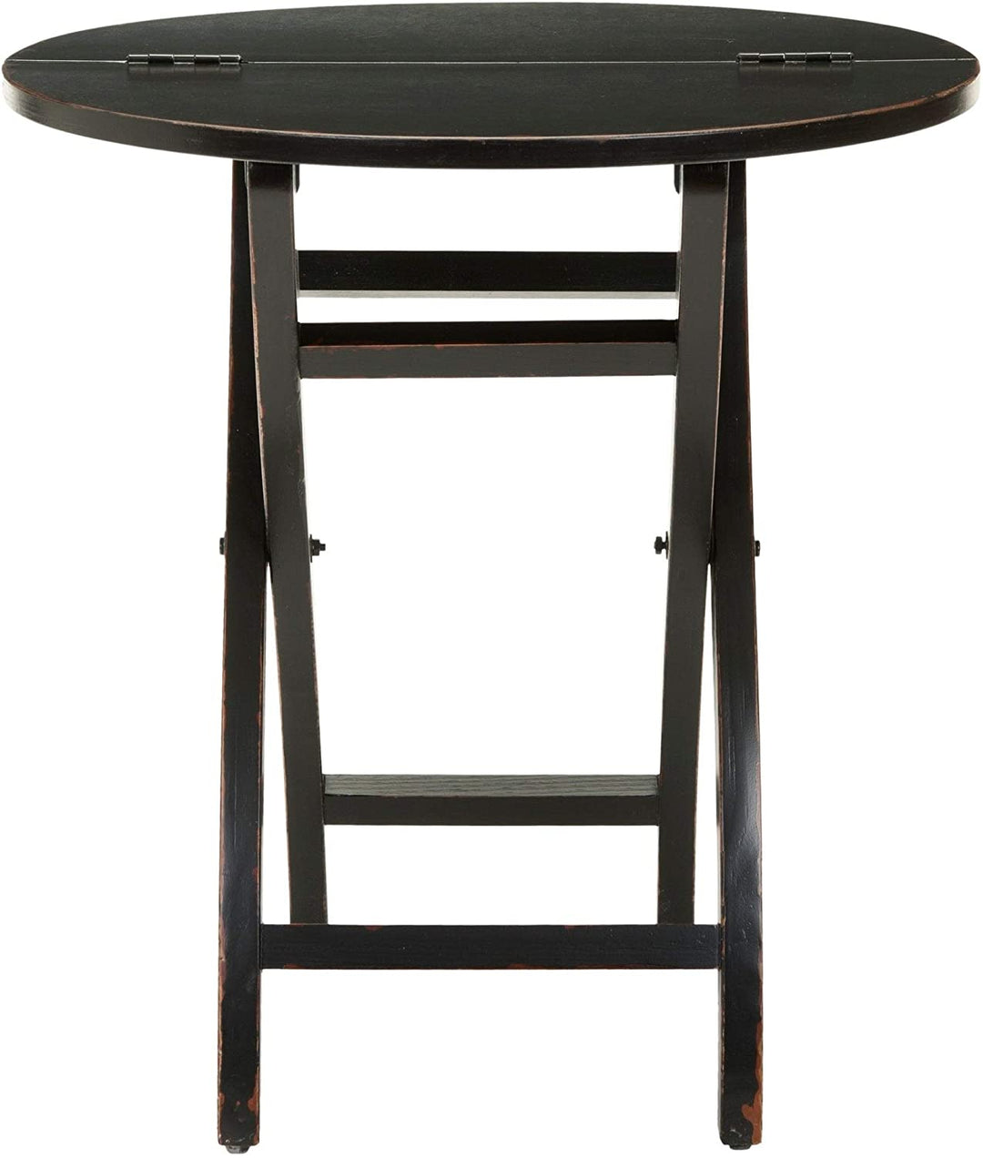 Round Folding Table 0 Black Country Pine Wood