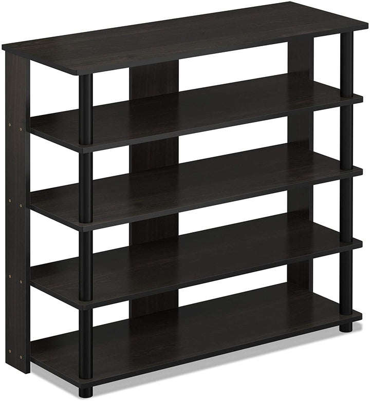 5 Tier Wide Shoe Rack Espresso Assembly Required 4 Brown