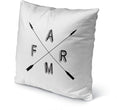 MISC Farm Indoor|Outdoor Pillow by 18x18 Black Geometric Farmhouse Polyester Removable Cover