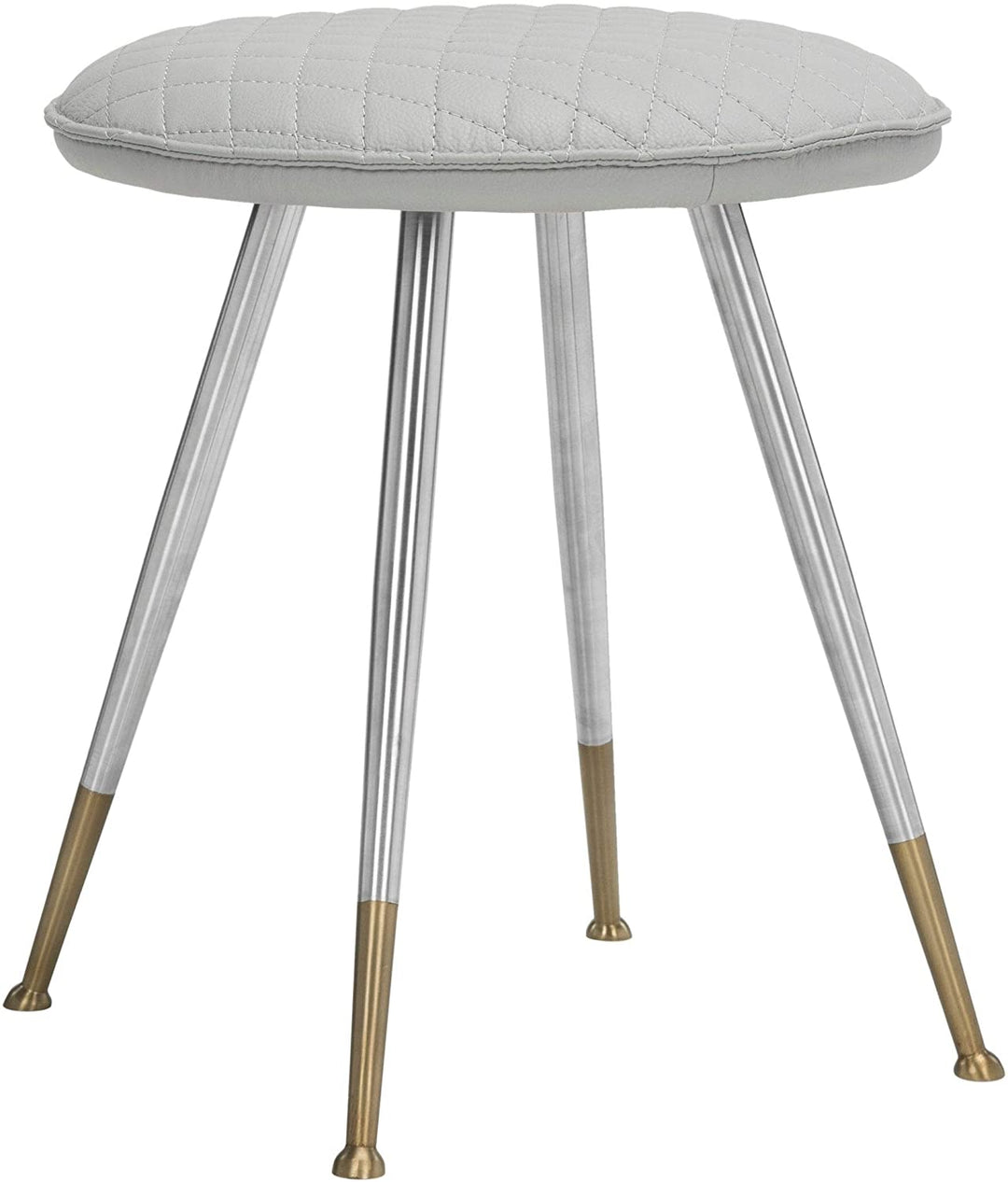 30 Inch Light Grey Stool 17 3" X 19 3" Modern Contemporary MDF Wood Powder Coated Padded Seat - Diamond Home USA