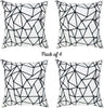 Unknown1 Scandi Bw Tangle Throw Pillow Cover (Set 4) White Abstract Traditional Polyester Set 3 More Removable