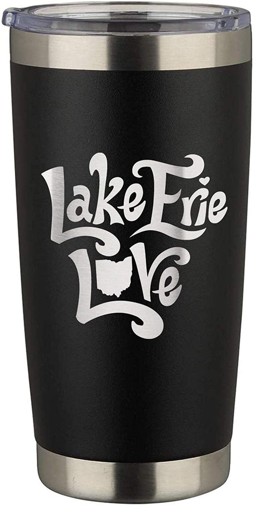 MISC Lake Love Engraved 20 Oz Stainless Steel Tumbler Lid Black