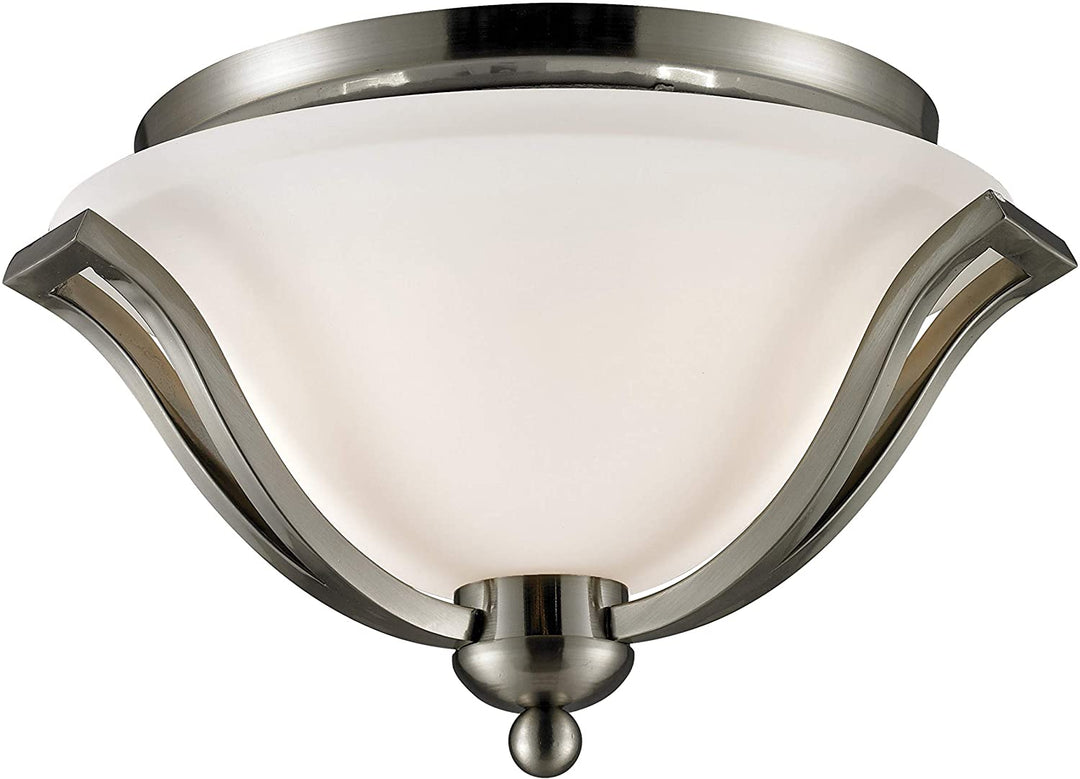 Brushed Nickel 2 Light Ceiling Light Modern Contemporary