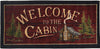 Welcome Cabin' Nonskid Kitchen Accent Mat Rug Red 1'8" X 3'8" Animal Nature Cabin Lodge Rectangle Nylon Rubber Synthetic Latex Free Stain Resistant