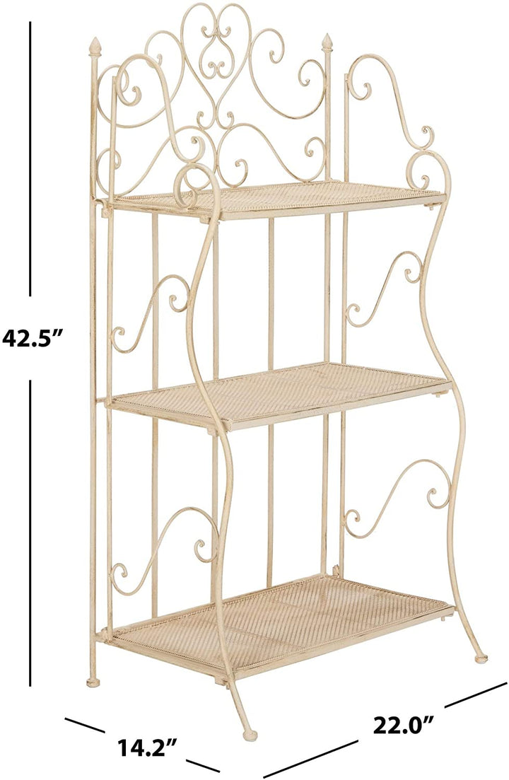 Outdoor Living 3 Tier Shelf 22 0"x14 2"x42 5" Pearl White Grey Metal Includes Hardware