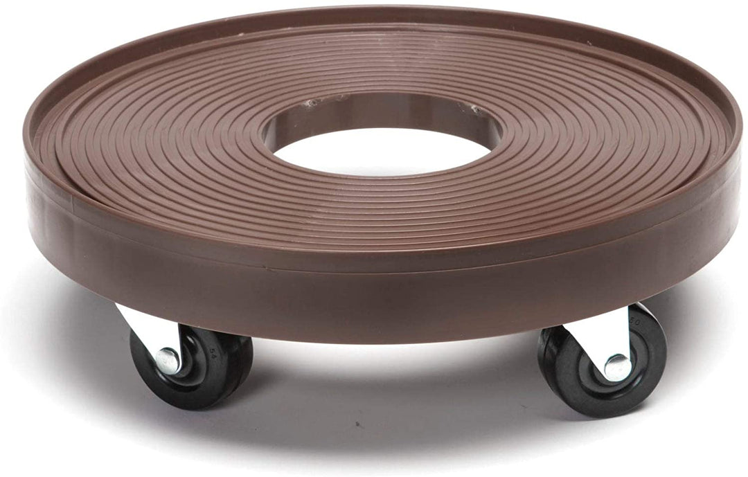 Espresso Plastic 12 inch Plant Dolly Hole