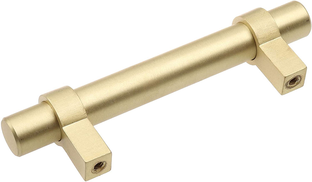 5 Pack 3 Center Satin Gold Euro Solid Cabinet T bar Pulls Modern Contemporary Metal Finish